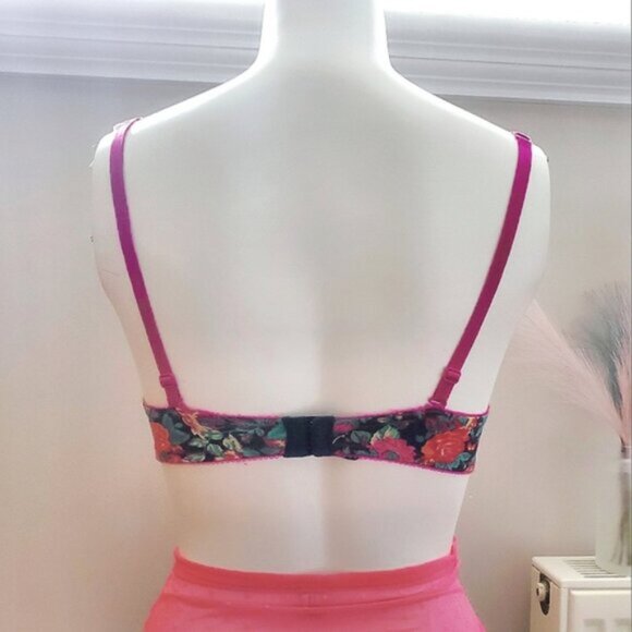 Aerie 'Limited Edition' Pushup- Floral Magenta 'Emma' Bra- 32B - Picture 4 of 10